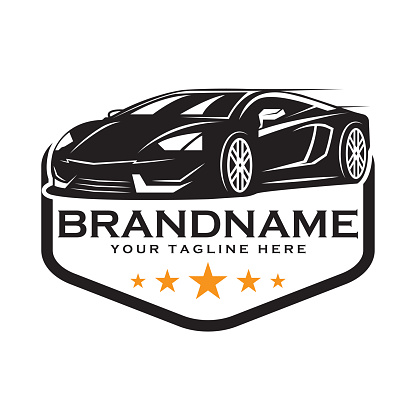 unique and eye catching sports car silhouette. cool designs suitable for all automotive industry.