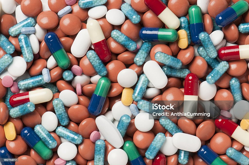 Antibiotici, pillole farmaco e prescrizione - Foto stock royalty-free di Acido acetilsalicilico