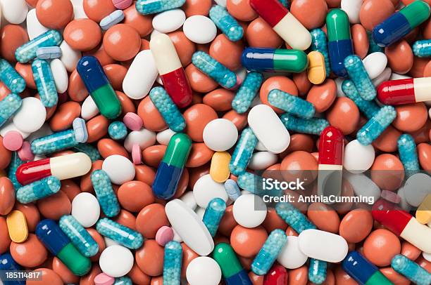 Antibiotici Pillole Farmaco E Prescrizione - Fotografie stock e altre immagini di Acido acetilsalicilico - Acido acetilsalicilico, Antibiotico, Antidolorifico