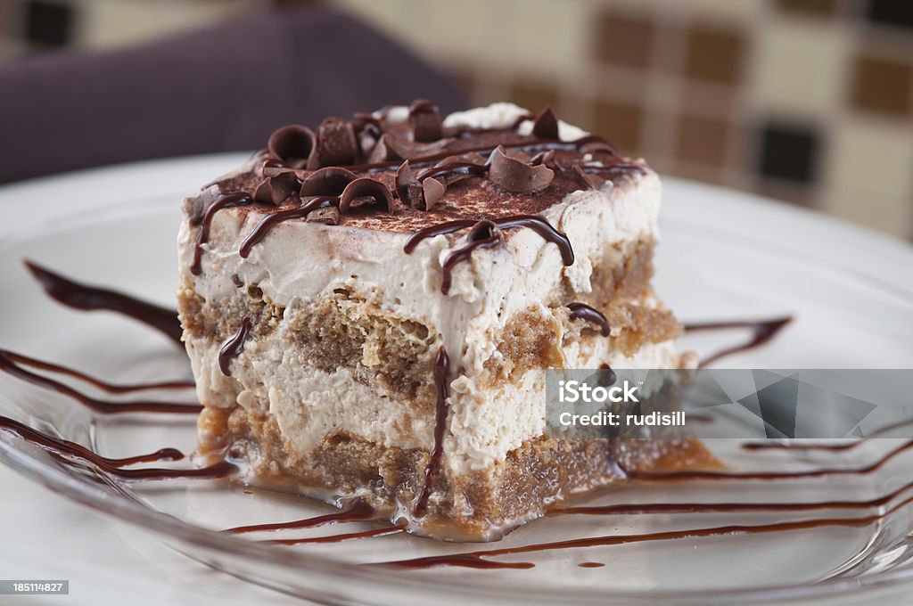 Cake Tiramisu Fresh Tiramisu Cake on a white plate Tiramisu Stock Photo