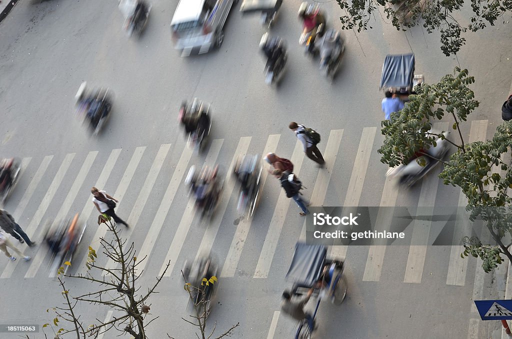 Crossing The Road In Vietnam Stock Photo - Download Image Now