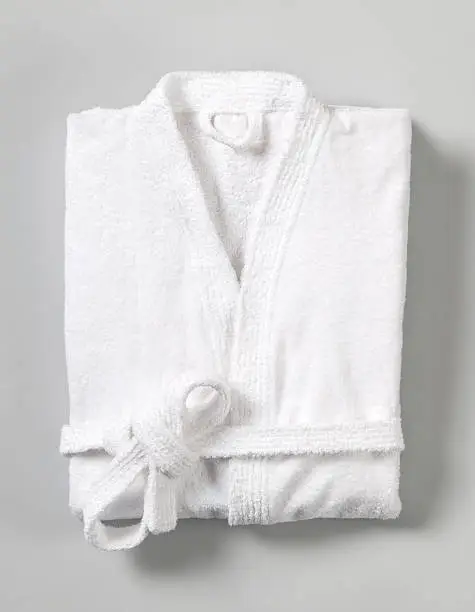 Bathrobe on gray backround