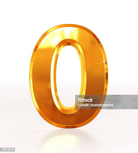 Gold Number 0 Stock Photo - Download Image Now - Zero, Gold - Metal, Three Dimensional