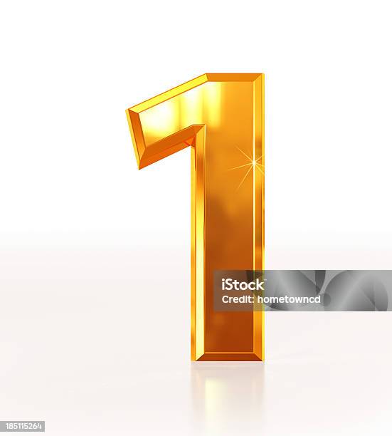 Gold Number 1 Stock Photo - Download Image Now - Number 1, Number, Gold - Metal