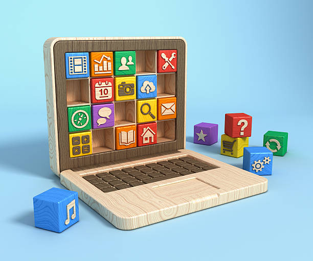 Educational software concept - laptop stock photo