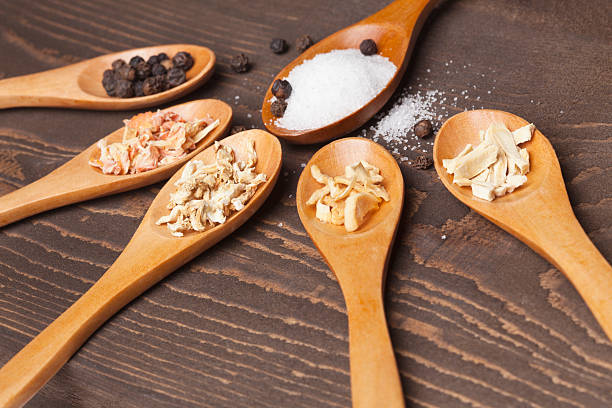 istock Foodstuff in wooden spoons 185116611