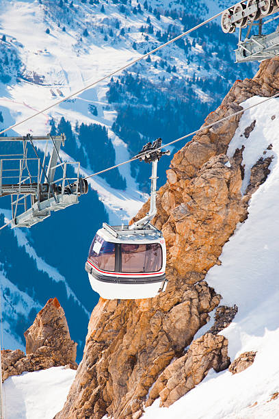 Cabin lift in France stock photo