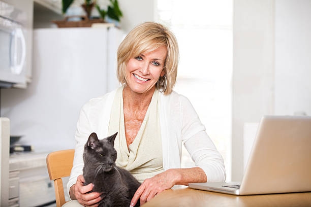 Older woman and her cat