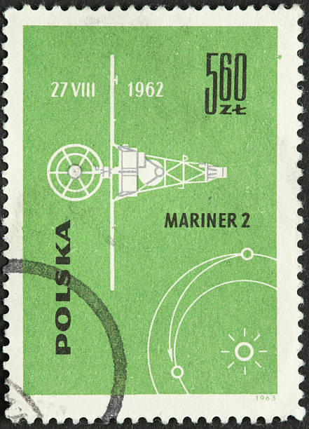 istock Mariner 2 space ship on Polish stamp 185116965