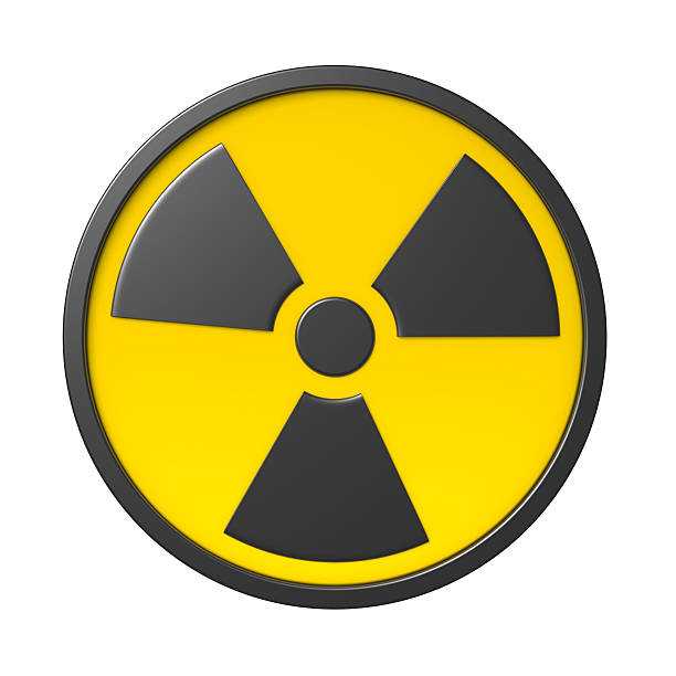 3 d símbolo de radiação - nuclear weapons imagens e fotografias de stock
