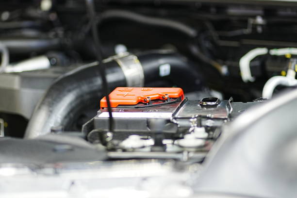 Close-up detail of new car engine