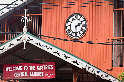 Entrance of the Castries Central Market, on Jeremie Street: this is the best place to find crafts, food, and especially to meet the locals.
