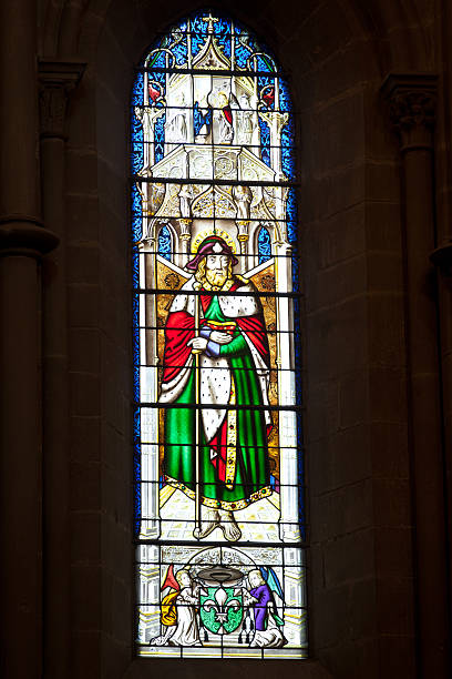 istock Stained glass windows of Geneva Cathedral (St-Peter) 185118292