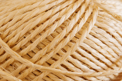 Clew of rope close-up.