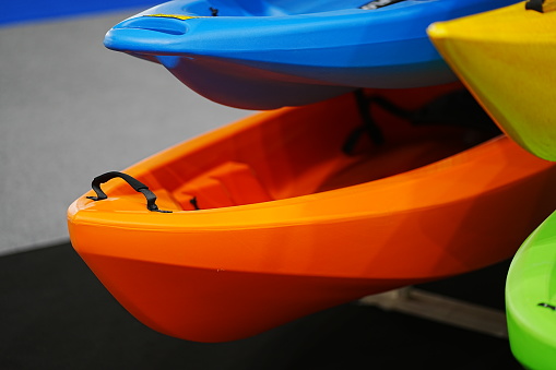 Close-up Colourful kayaks
