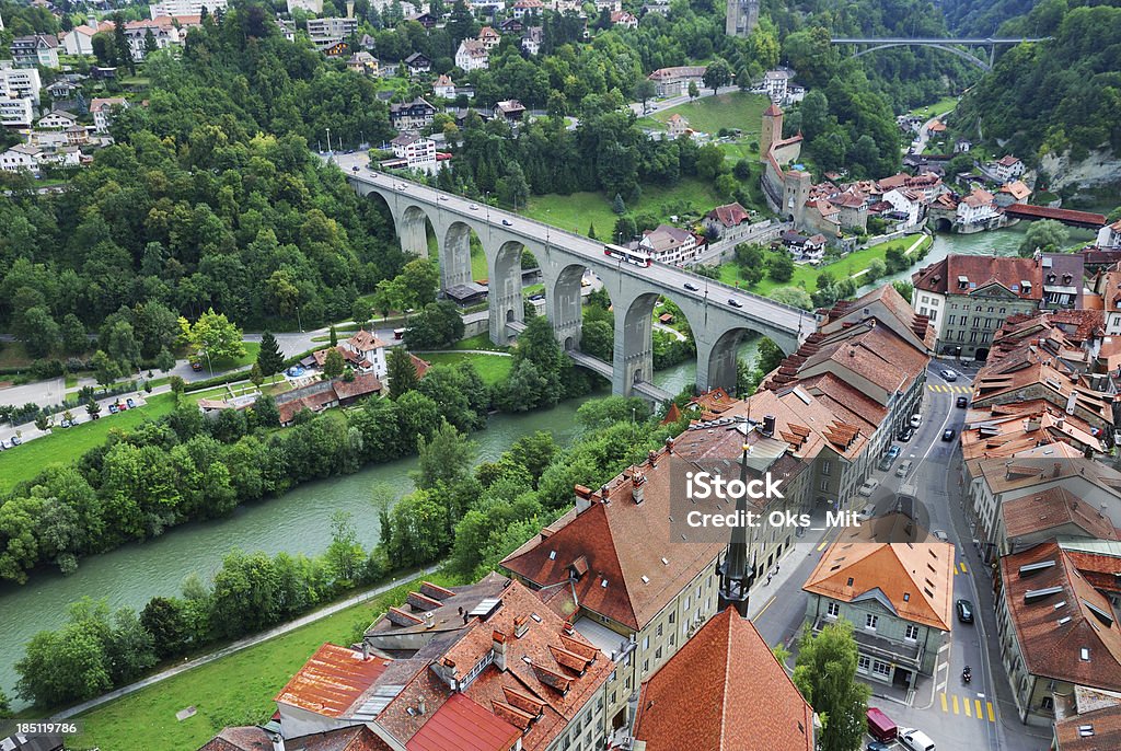 Blick auf Freiburg von oben - Lizenzfrei Altstadt Stock-Foto