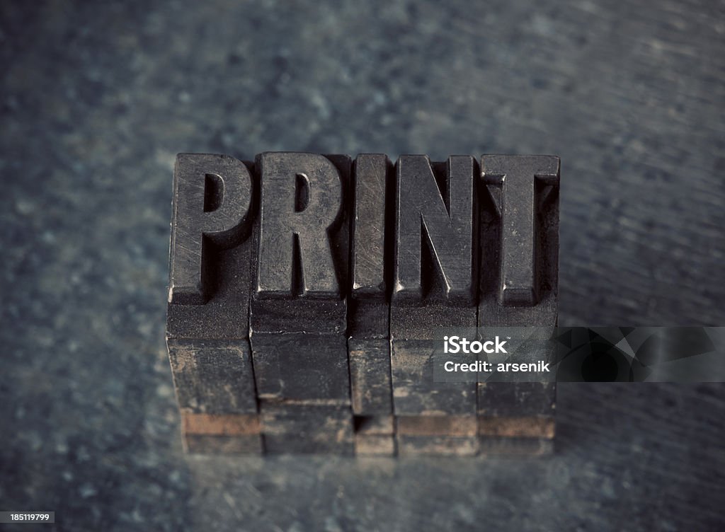 Estampa tipo de Texto Impresso - Foto de stock de Antigo royalty-free