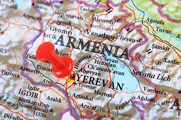 La carte de Yerevan, en Arménie - Photo