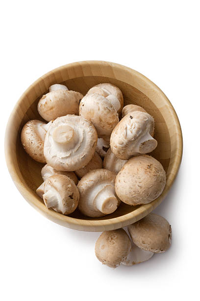 istock Mushrooms: Crimini Mushrooms Isolated on White Background 185119921
