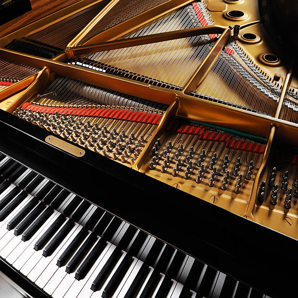 Grand piano "Classical black grand piano, square picture.   More piano pictures..." grand piano stock pictures, royalty-free photos & images