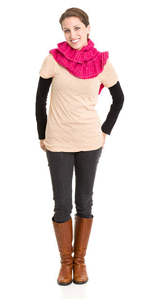 istock Happy Young Woman Standing Portrait 185120101