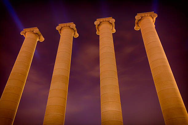 Columns by night stock photo