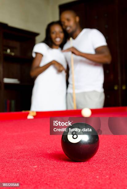 African Couple Playing Pool Stock Photo - Download Image Now - 25-29 Years, 30-34 Years, Adult