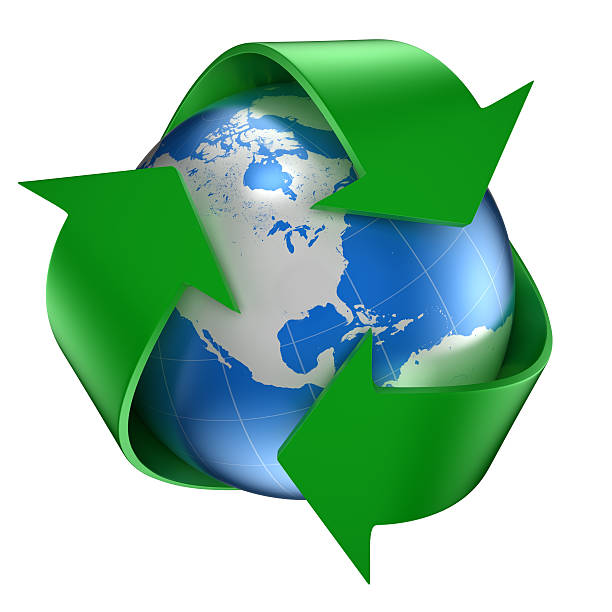 3D rendering Planet Earth recycle concept stock photo