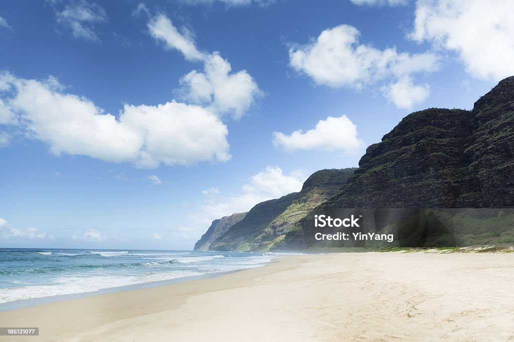 Paraíso Tropical na Praia Polihale de Kauai, havaí - Royalty-free Kauai Foto de stock