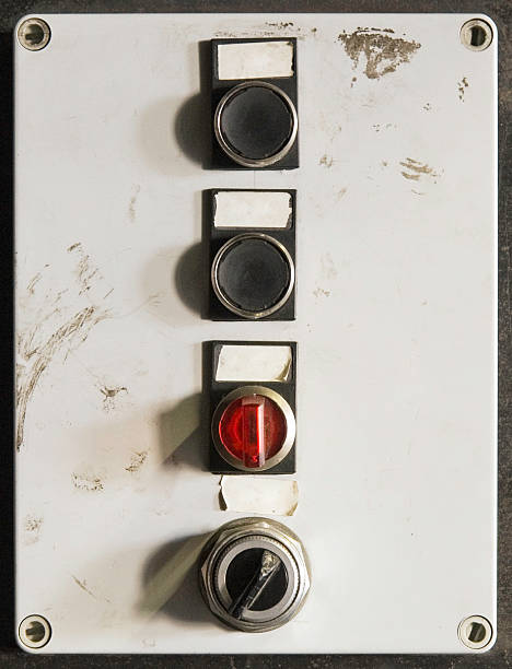 Grungy Old Buttons / Switches stock photo