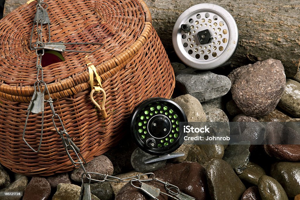 Attrezzatura da pesca sul ghiaccio - Foto stock royalty-free di Arnese da pesca