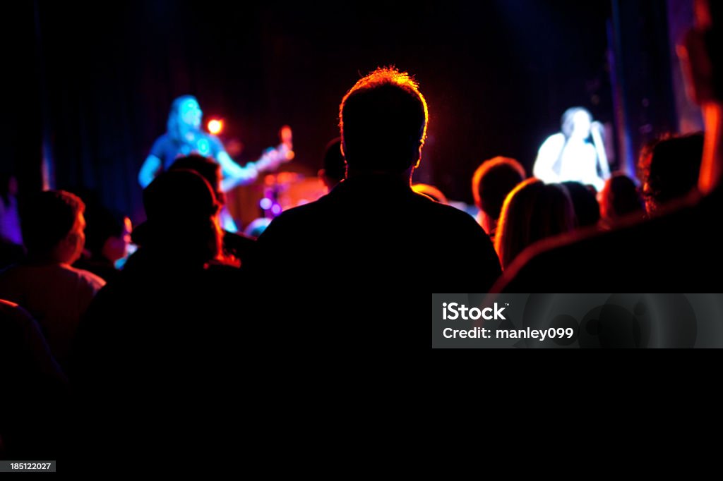 rockband fan no meio de concerto - Royalty-free Audiência Foto de stock