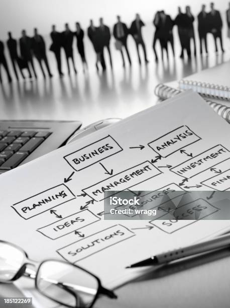 Diagramma Di Flusso E Il Lavoro Di Squadra - Fotografie stock e altre immagini di Marketing - Marketing, Progettare, Progetto