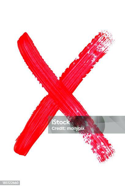Red X Stock Photo - Download Image Now - Letter X, Red, Brush Stroke