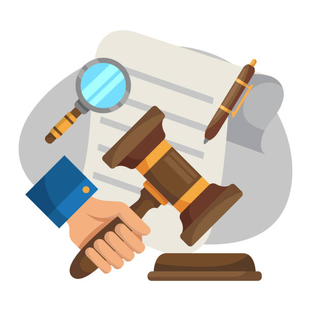 illustrationsdesign für recht und gerechtigkeit für anwaltskanzleien - law weight scale legal system gavel stock-grafiken, -clipart, -cartoons und -symbole