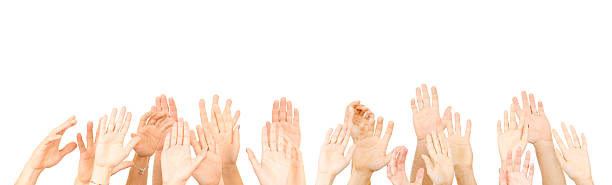 istock Volunteer arm raised on white background 185123212