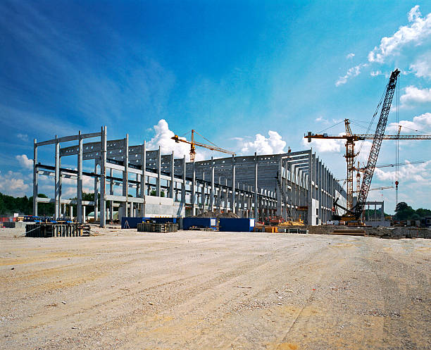 consrtuction sito - crane construction construction site built structure foto e immagini stock