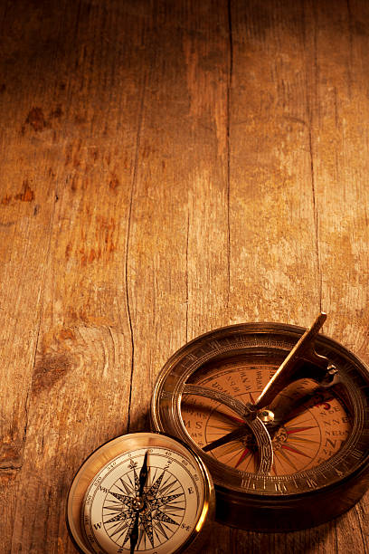 istock Antique Compasses on Old Wood 185123682