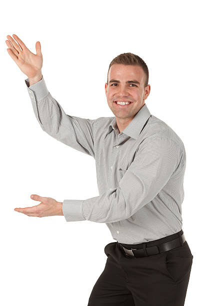 istock Portrait of a happy businessman gesturing 185123809