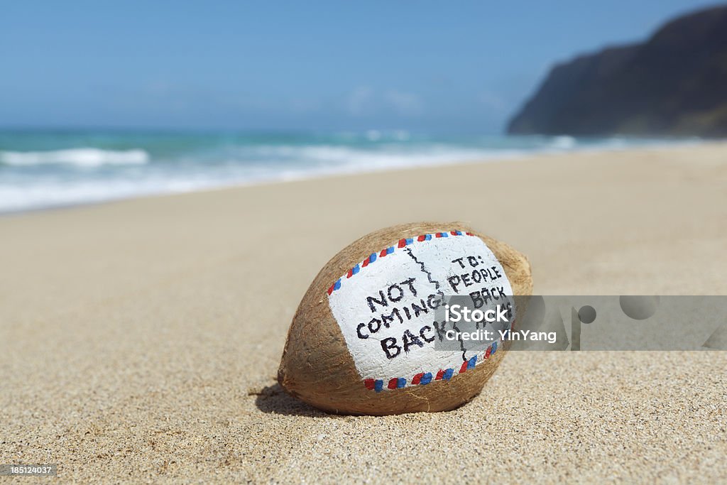 Coconut postal a casa del paraíso Tropical Beach Vacation Hz - Foto de stock de Playa libre de derechos