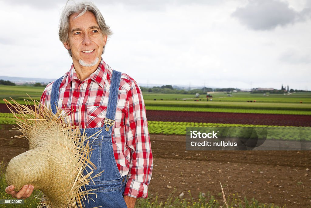 farmer stehen vor seinem field - Lizenzfrei Agrarbetrieb Stock-Foto