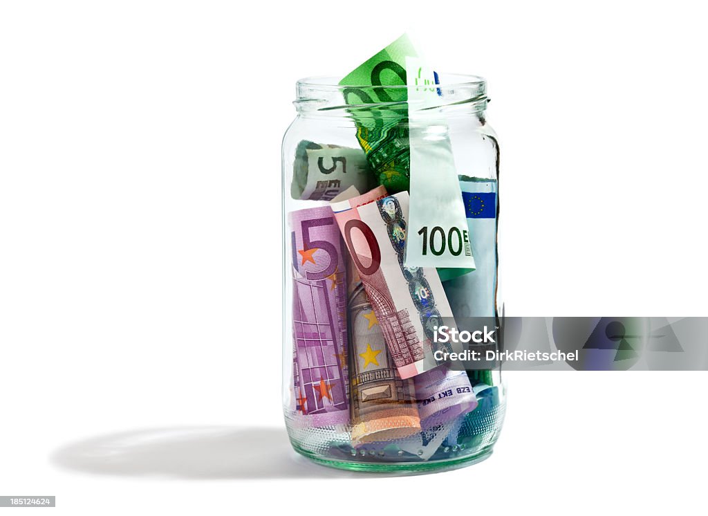 Dinheiro em um frasco. - Royalty-free Unidade Monetária da União Europeia Foto de stock