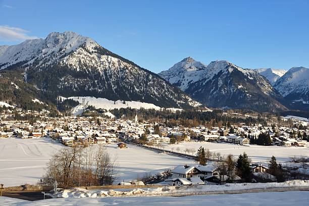 paisagem de inverno - oberstdorf - fotografias e filmes do acervo