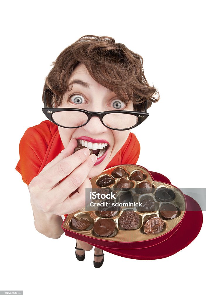 Specjalistyczna kobieta jedzenie czekolady - Zbiór zdjęć royalty-free (Ludzie)