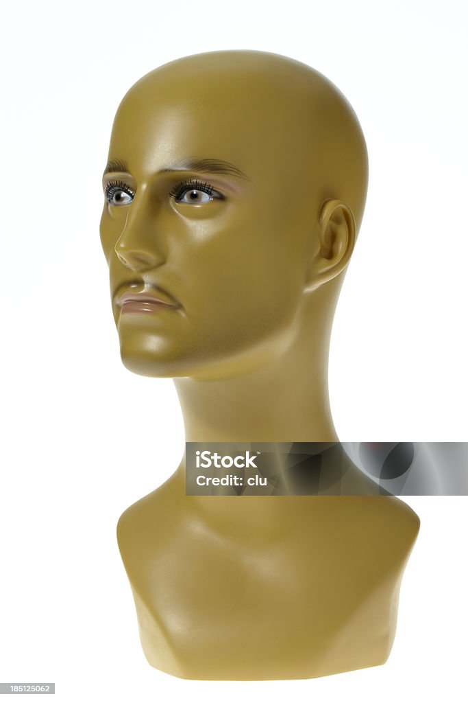 Male mannequin bust studio shot on white Studio shot vertical Bust - Sculpture Stock Photo