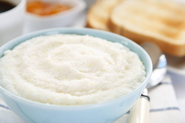 Breakfast with grits stock photo