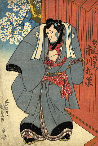 日本の版画は、歌舞伎 - 歌舞伎点のイラスト素材／クリップアート素材／マンガ素材／アイコン素材