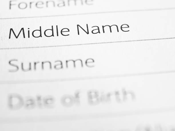 Middle Name stock photo