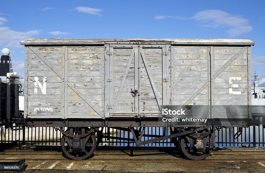 Old railway wagon An old railway wagon at Portsmouth dockyard. Freight Train Stock Photo