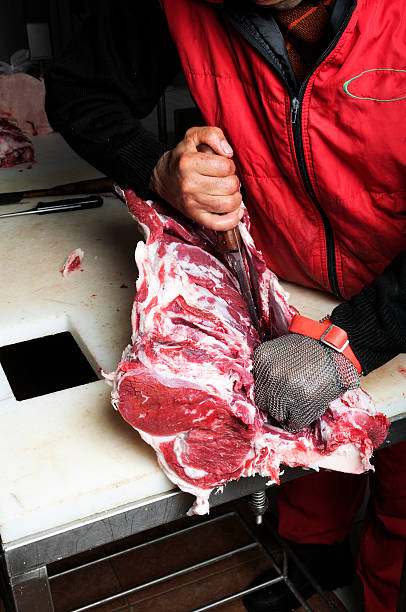 butcher - uitbeenhandschoen stockfoto's en -beelden